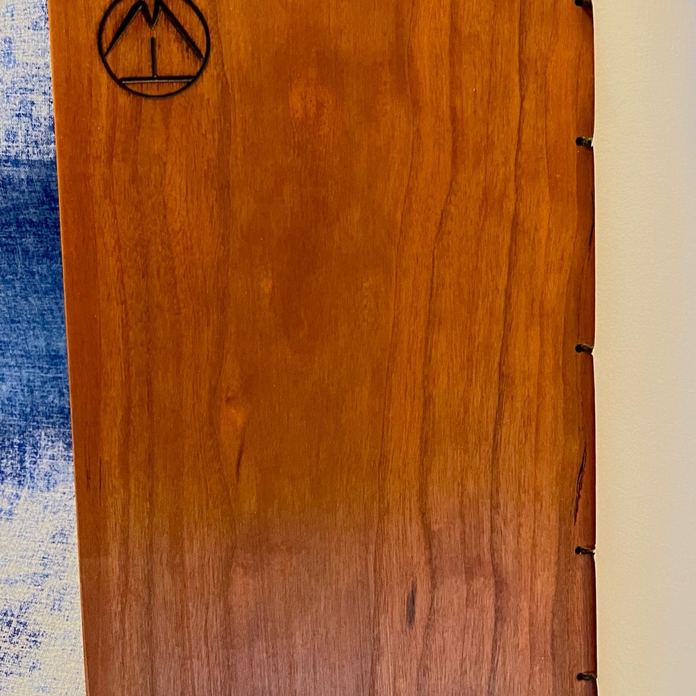 Handmade book with wooden cover